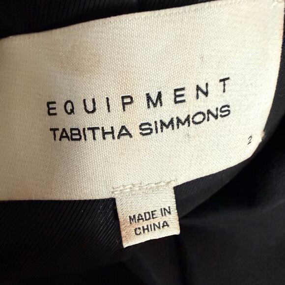 EQUIPMENT X TABITHA SIMMONS Bourlet Faille-Trimmed Cotton-Velvety Blazer Size 2 - Picture 10 of 11